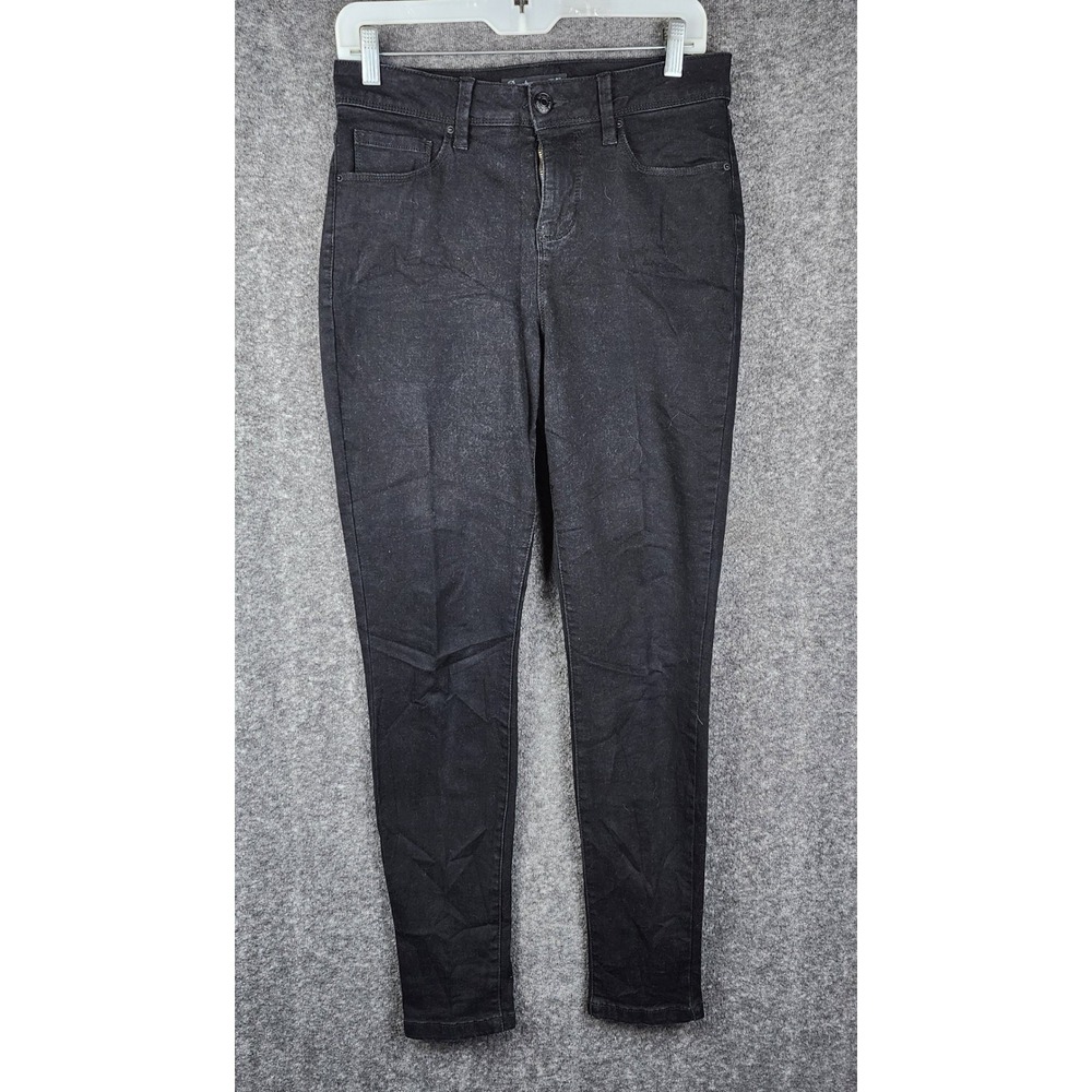 Royalty High Rise Skinny Jeans Women Size 6 Black Denim Tapered Leg 5-Pocket